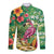 Hawaiian Flamingo Hibiscus Personalised Long Sleeve Button Shirt Green Summer Tropical Flowers - Polynesian Pride
