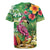 Hawaiian Flamingo Hibiscus Personalised Rugby Jersey Green Summer Tropical Flowers - Polynesian Pride