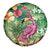 Hawaiian Flamingo Hibiscus Personalised Spare Tire Cover Green Summer Tropical Flowers - Polynesian Pride