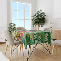 Hawaiian Flamingo Hibiscus Personalised Tablecloth Green Summer Tropical Flowers - Polynesian Pride