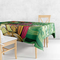 Hawaiian Flamingo Hibiscus Personalised Tablecloth Green Summer Tropical Flowers - Polynesian Pride