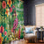 Hawaiian Flamingo Hibiscus Personalised Window Curtain Green Summer Tropical Flowers - Polynesian Pride