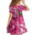 Hawaiian Flamingo Hibiscus Personalised Family Matching Long Sleeve Bodycon Dress and Hawaiian Shirt Pink Summer Tropical Flowers - Polynesian Pride