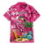 Hawaiian Flamingo Hibiscus Personalised Family Matching Mermaid Dress and Hawaiian Shirt Pink Summer Tropical Flowers - Polynesian Pride