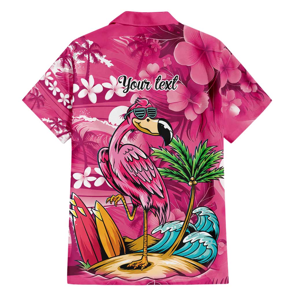 Hawaiian Flamingo Hibiscus Personalised Family Matching Off Shoulder Short Dress and Hawaiian Shirt Pink Summer Tropical Flowers LT9 - Polynesian Pride