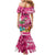 Hawaiian Flamingo Hibiscus Personalised Mermaid Dress Pink Summer Tropical Flowers - Polynesian Pride