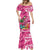 Hawaiian Flamingo Hibiscus Personalised Mermaid Dress Pink Summer Tropical Flowers - Polynesian Pride