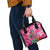 Hawaiian Flamingo Hibiscus Personalised Shoulder Handbag Pink Summer Tropical Flowers - Polynesian Pride