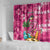 Hawaiian Flamingo Hibiscus Personalised Shower Curtain Pink Summer Tropical Flowers - Polynesian Pride