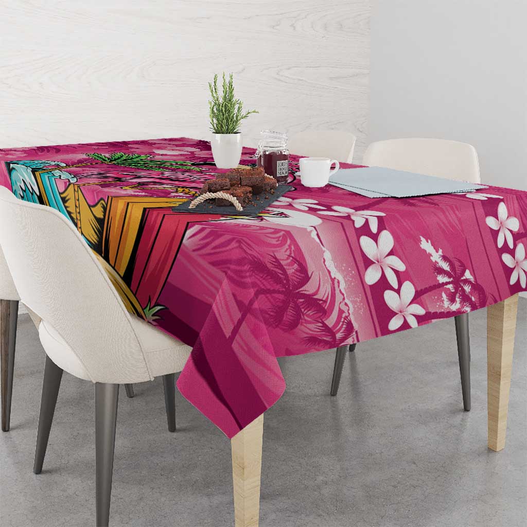Hawaiian Flamingo Hibiscus Personalised Tablecloth Pink Summer Tropical Flowers - Polynesian Pride