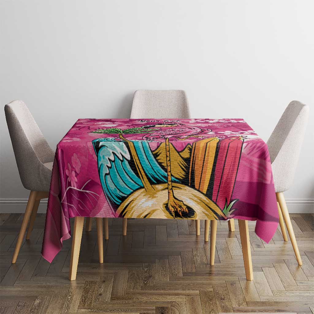 Hawaiian Flamingo Hibiscus Personalised Tablecloth Pink Summer Tropical Flowers - Polynesian Pride