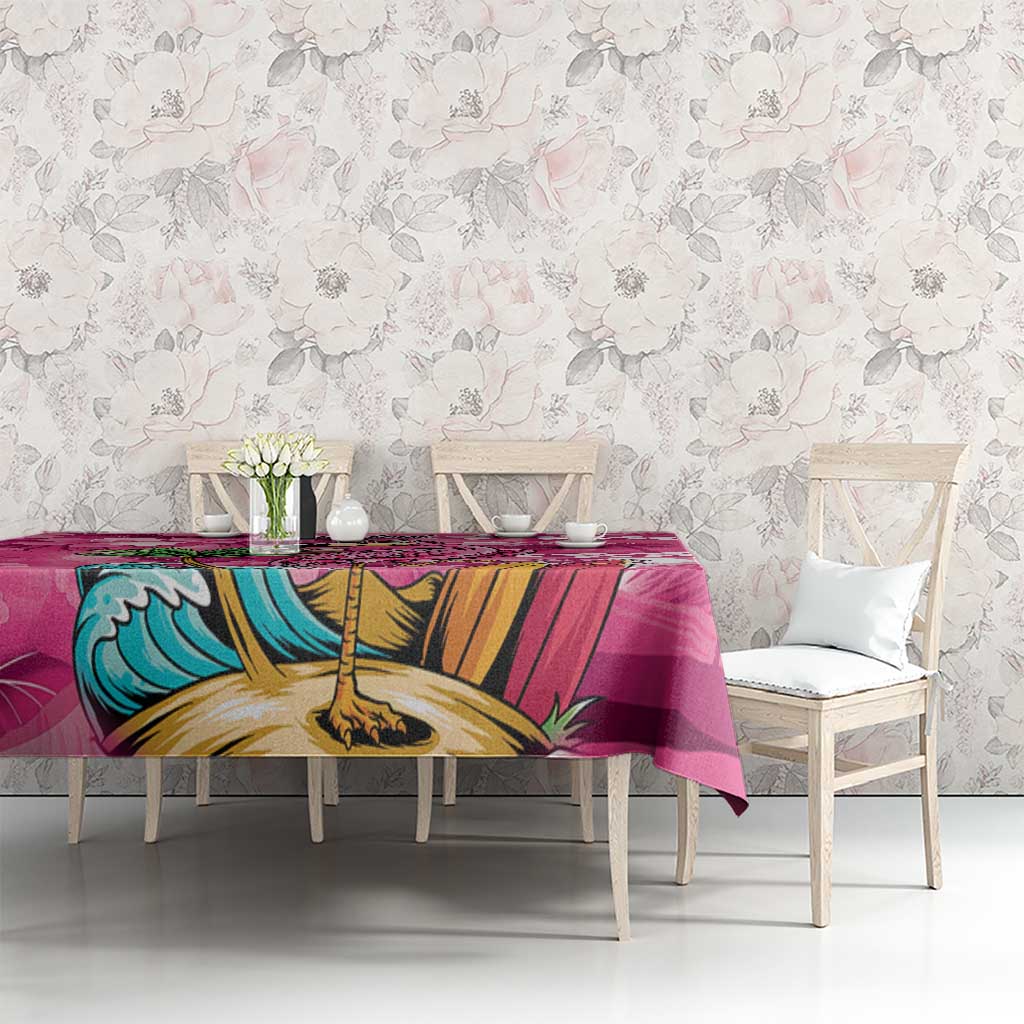 Hawaiian Flamingo Hibiscus Personalised Tablecloth Pink Summer Tropical Flowers - Polynesian Pride