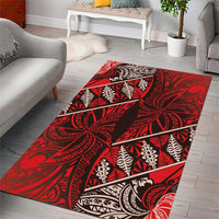 Vintage Ngatu Tribal Tonga Pattern Area Rug - Polynesian Pride