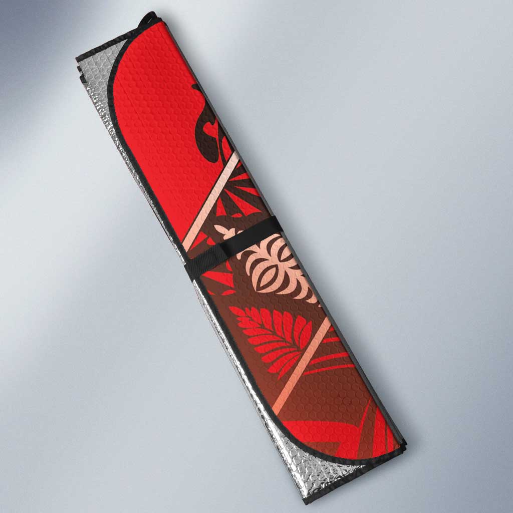 Vintage Ngatu Tribal Tonga Pattern Auto Sun Shade - Polynesian Pride