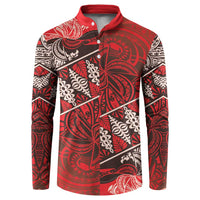 Vintage Ngatu Tribal Tonga Pattern Button Sweatshirt - Polynesian Pride