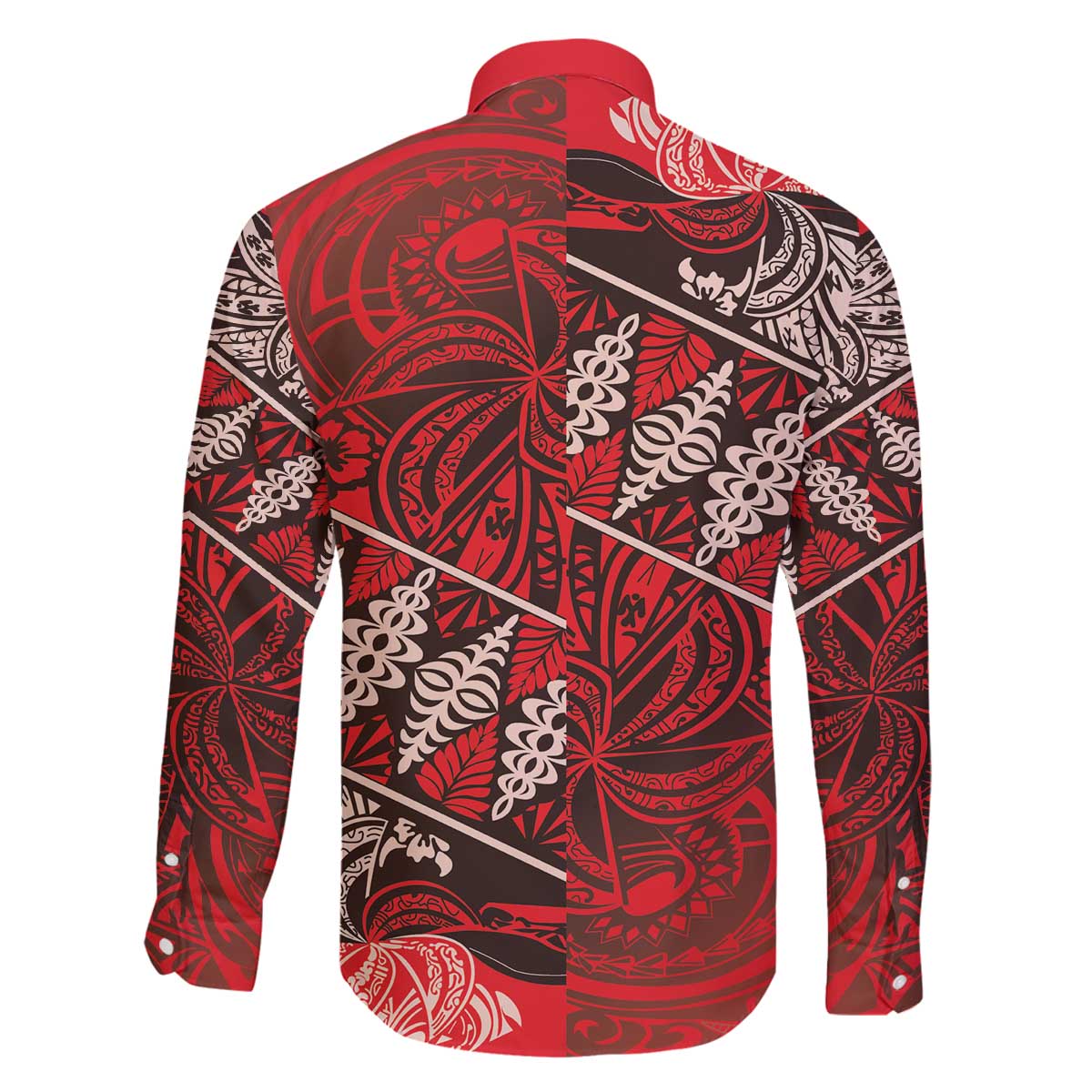 Vintage Ngatu Tribal Tonga Pattern Family Matching Off The Shoulder Long Sleeve Dress and Hawaiian Shirt - Polynesian Pride