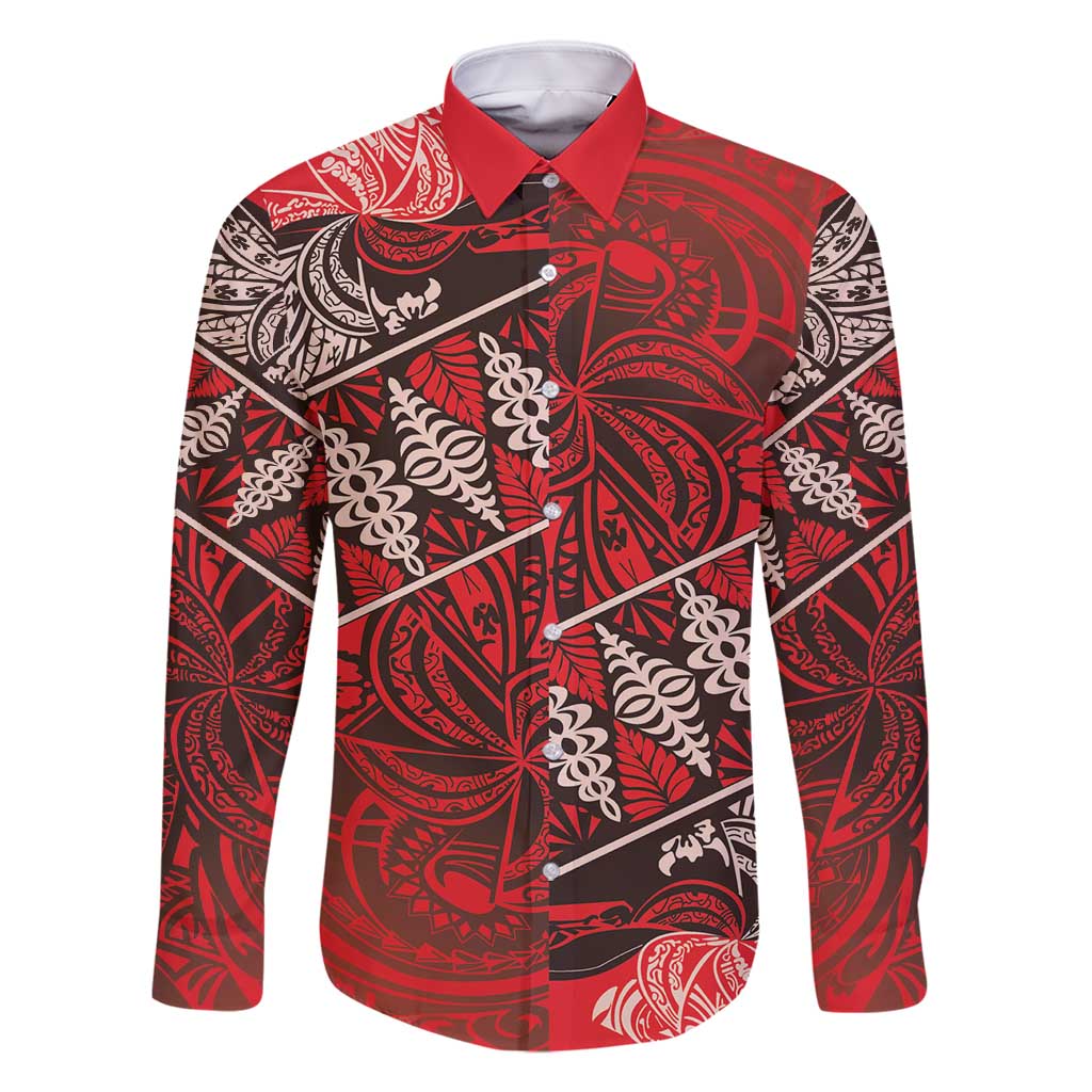 Vintage Ngatu Tribal Tonga Pattern Family Matching Off Shoulder Short Dress and Hawaiian Shirt - Polynesian Pride