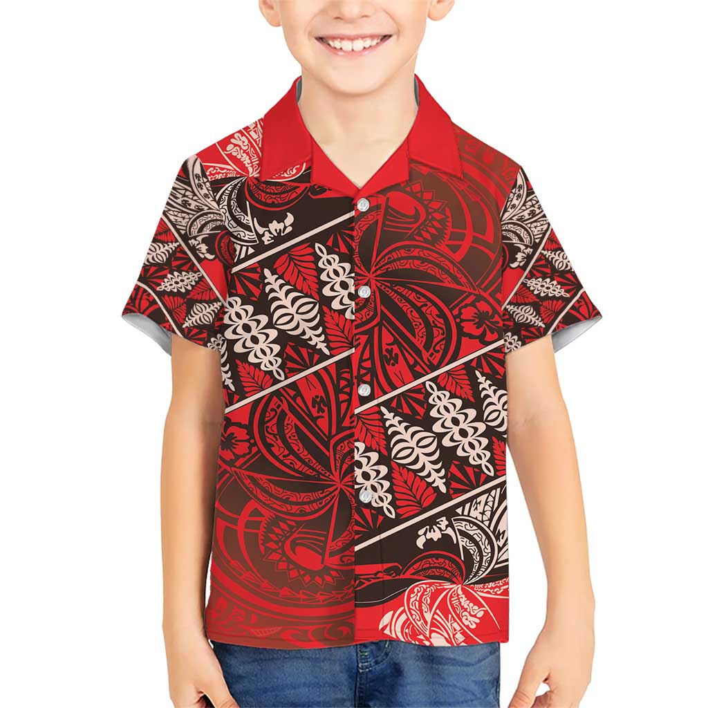 Vintage Ngatu Tribal Tonga Pattern Family Matching Short Sleeve Bodycon Dress and Hawaiian Shirt - Polynesian Pride