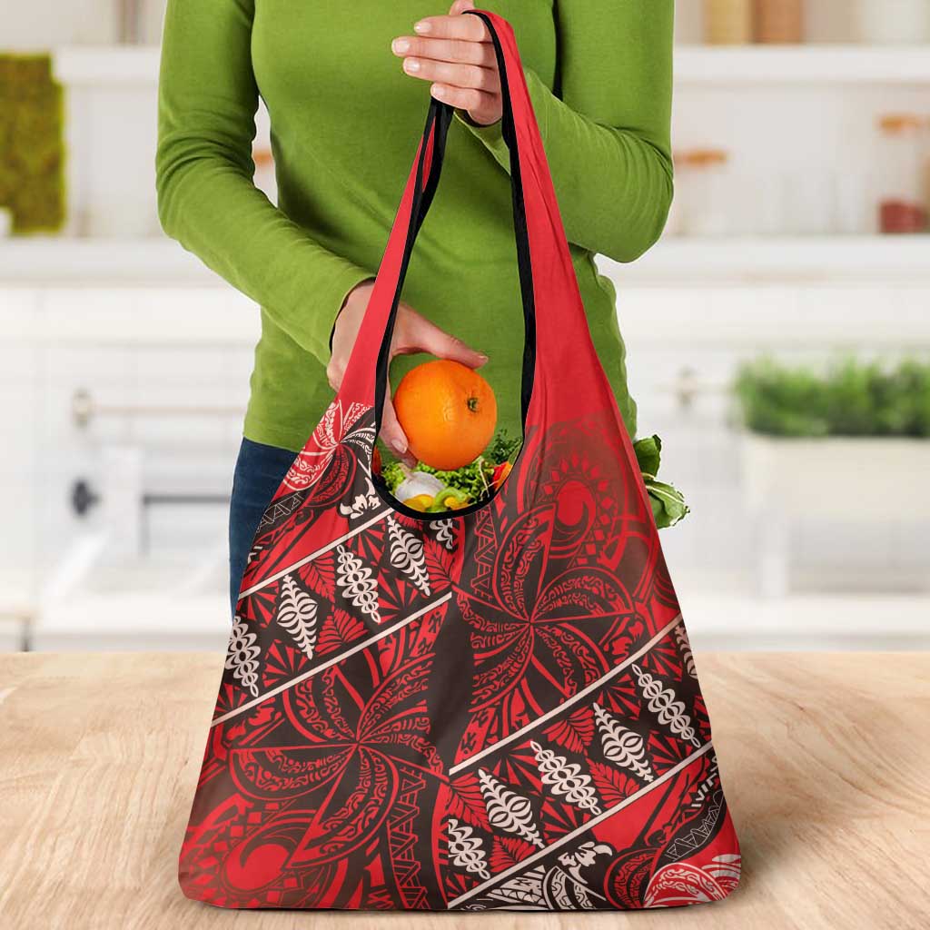 Vintage Ngatu Tribal Tonga Pattern Grocery Bag - Polynesian Pride