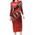 Vintage Ngatu Tribal Tonga Pattern Long Sleeve Bodycon Dress - Polynesian Pride