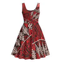 Vintage Ngatu Tribal Tonga Pattern Midi Dress - Polynesian Pride