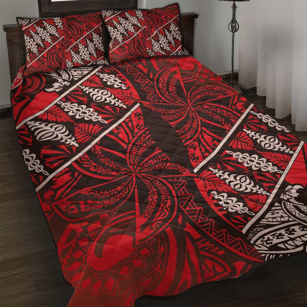 Vintage Ngatu Tribal Tonga Pattern Quilt Bed Set - Polynesian Pride