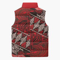 Vintage Ngatu Tribal Tonga Pattern Sleeveless Puffer Jacket - Polynesian Pride