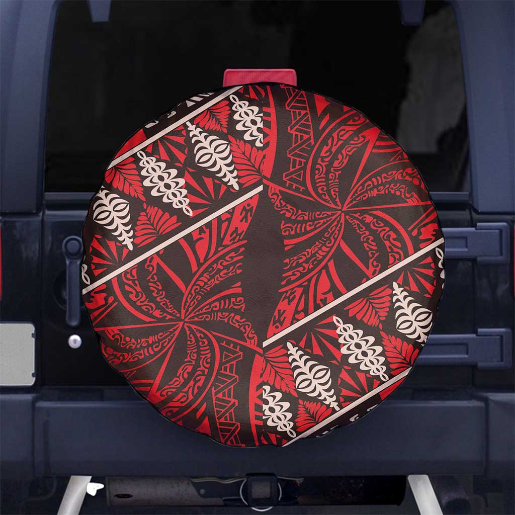 Vintage Ngatu Tribal Tonga Pattern Spare Tire Cover - Polynesian Pride