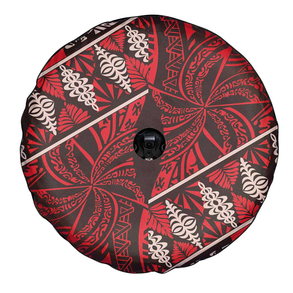 Vintage Ngatu Tribal Tonga Pattern Spare Tire Cover - Polynesian Pride