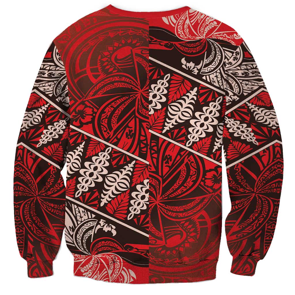 Vintage Ngatu Tribal Tonga Pattern Sweatshirt - Polynesian Pride