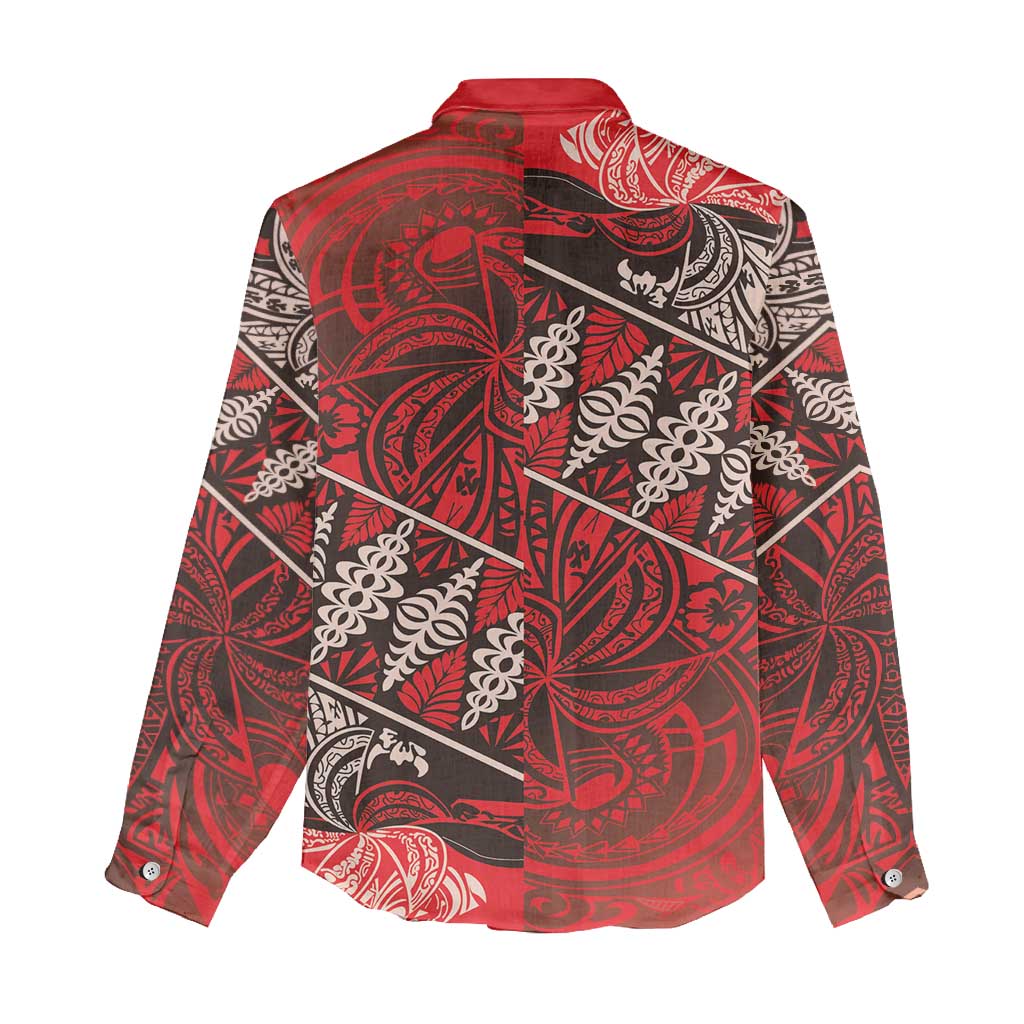 Vintage Ngatu Tribal Tonga Pattern Women Casual Shirt - Polynesian Pride