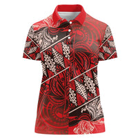 Vintage Ngatu Tribal Tonga Pattern Women Polo Shirt - Polynesian Pride