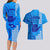 Strong Maui Couples Matching Long Sleeve Bodycon Dress and Hawaiian Shirt Good Living Hawaii with Shaka Sign Kakau Tribal Blue LT9 - Polynesian Pride