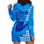 Strong Maui Hoodie Dress Good Living Hawaii with Shaka Sign Kakau Tribal Blue LT9 - Polynesian Pride