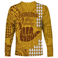 Strong Maui Long Sleeve Shirt Good Living Hawaii with Shaka Sign Kakau Tribal Gold LT9 - Polynesian Pride