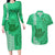 Strong Maui Couples Matching Long Sleeve Bodycon Dress and Hawaiian Shirt Good Living Hawaii with Shaka Sign Kakau Tribal Green LT9 Green - Polynesian Pride