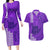 Strong Maui Couples Matching Long Sleeve Bodycon Dress and Hawaiian Shirt Good Living Hawaii with Shaka Sign Kakau Tribal Purple LT9 Purple - Polynesian Pride