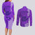 Strong Maui Couples Matching Long Sleeve Bodycon Dress and Long Sleeve Button Shirts Good Living Hawaii with Shaka Sign Kakau Tribal Purple LT9 - Polynesian Pride