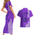 Strong Maui Couples Matching Short Sleeve Bodycon Dress and Hawaiian Shirt Good Living Hawaii with Shaka Sign Kakau Tribal Purple LT9 - Polynesian Pride