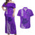 Personalised Strong Maui Couples Matching Off Shoulder Maxi Dress and Hawaiian Shirt Good Living Hawaii with Shaka Sign Kakau Tribal Purple LT9 Purple - Polynesian Pride