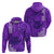 Personalised Strong Maui Hoodie Good Living Hawaii with Shaka Sign Kakau Tribal Purple LT9 - Polynesian Pride