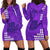 Personalised Strong Maui Hoodie Dress Good Living Hawaii with Shaka Sign Kakau Tribal Purple LT9 - Polynesian Pride