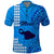 Maui Island Polo Shirt Kakau Tribal Mixed Polynesian Pattern Blue LT9 Blue - Polynesian Pride