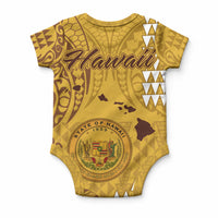 Maui Island Baby Onesie Kakau Tribal Mixed Polynesian Pattern Gold LT9 - Polynesian Pride