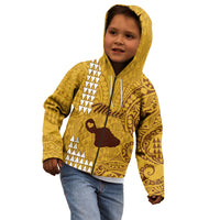 Maui Island Kid Hoodie Kakau Tribal Mixed Polynesian Pattern Gold LT9 - Polynesian Pride