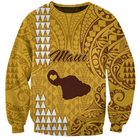 Maui Island Sweatshirt Kakau Tribal Mixed Polynesian Pattern Gold LT9 Unisex Gold - Polynesian Pride