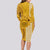 Personalised Maui Island Long Sleeve Bodycon Dress Kakau Tribal Mixed Polynesian Pattern Gold LT9 - Polynesian Pride