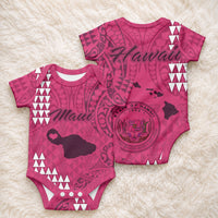 Maui Island Baby Onesie Kakau Tribal Mixed Polynesian Pattern Pink LT9 - Polynesian Pride