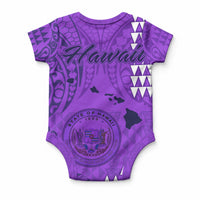 Maui Island Baby Onesie Kakau Tribal Mixed Polynesian Pattern Purple LT9 - Polynesian Pride
