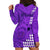 Maui Island Hoodie Dress Kakau Tribal Mixed Polynesian Pattern Purple LT9 - Polynesian Pride